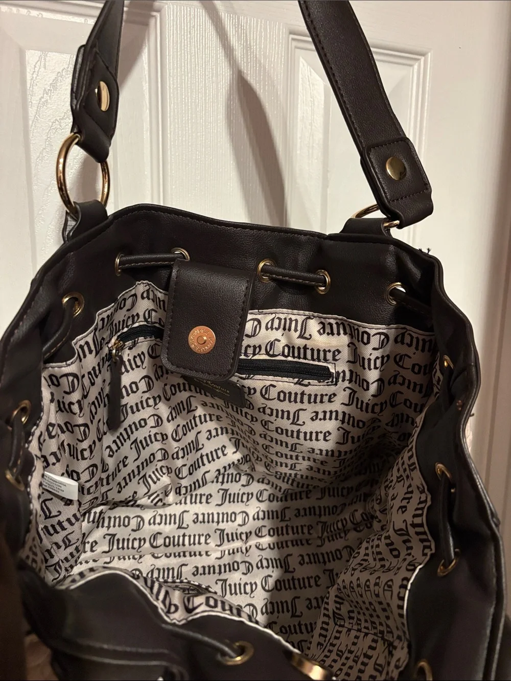 BNWT JUICY COUTURE Y2K Coquette Pink and Brown Embroidered Logo Shoulder Bag